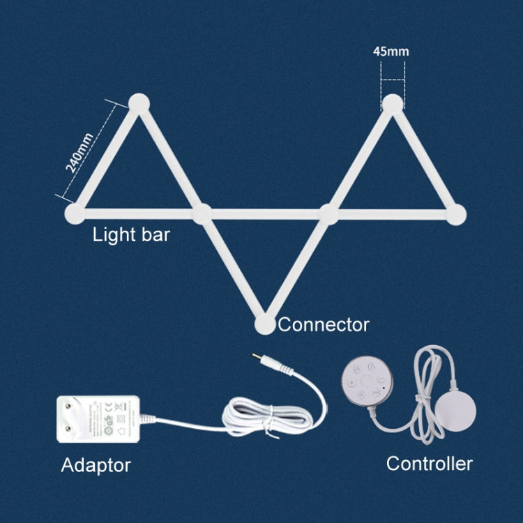 JSK-P26 Smart WiFi Bluetooth Version RGB Direct Illumination Phantom Splicing Light, Support Amazon Alexa / Google Assistant / DuerOS, Style: 9 Sections+EU Plug Adapter(White) - Novelty Lighting by PMC TechLife | Online Shopping South Africa | PMC TechLife | Buy Now Pay Later Mobicred