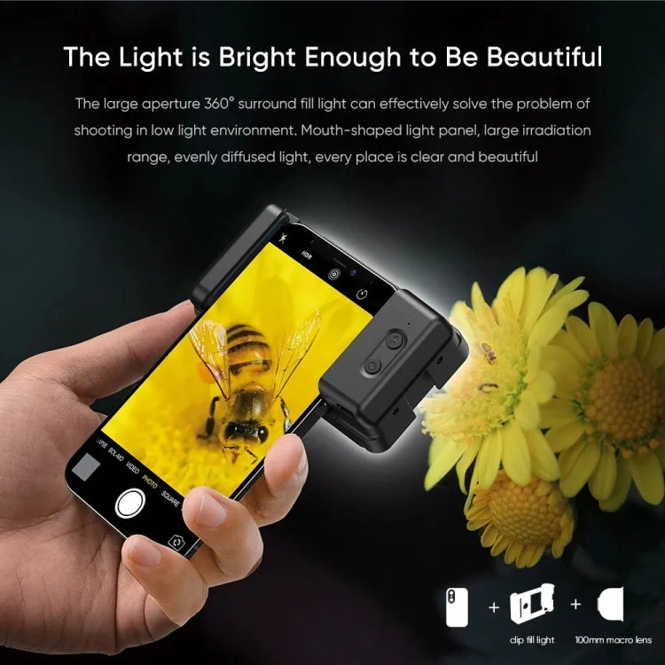 APEXEL 4K HD 100mm Macro Lens With LED Fill Light Set for Smartphones - free shipping - PMC Jewellery - Order now!