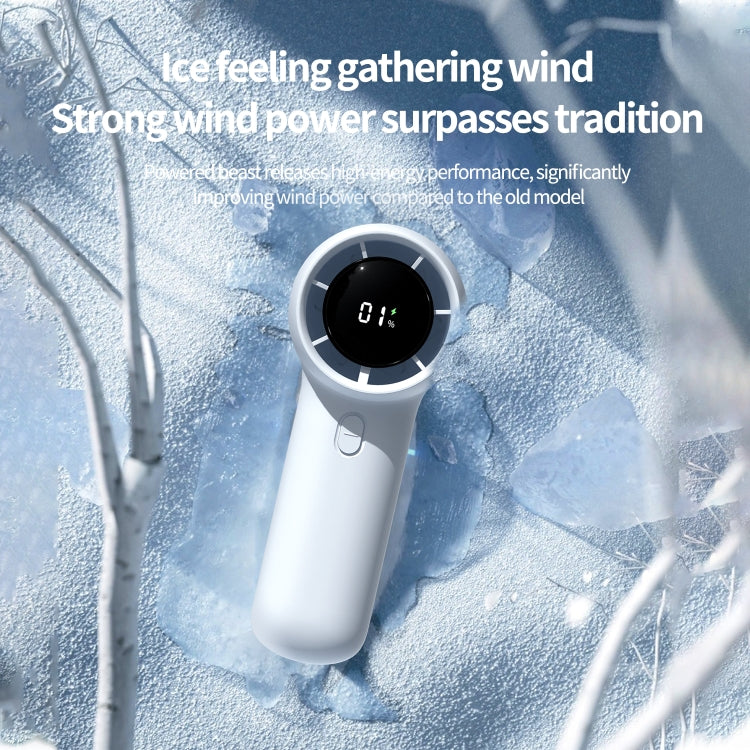 Outdoor Handheld Turbine Digital Display 100-Speed High-Speed Mini Fan, Color: White - Electric Fans by PMC TechLife | Online Shopping South Africa | PMC TechLife | Buy Now Pay Later Mobicred