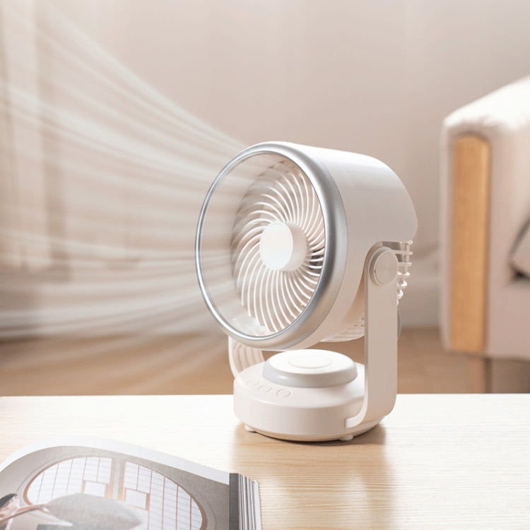 Air Circulation Fan Automatic Oscillating Head Desktop Fan With LED Light(White) - Electric Fans by PMC TechLife | Online Shopping South Africa | PMC TechLife | Buy Now Pay Later Mobicred