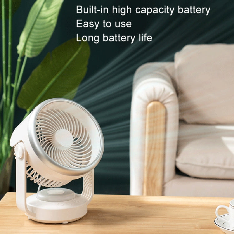 Air Circulation Fan Automatic Oscillating Head Desktop Fan With LED Light(White) - Electric Fans by PMC TechLife | Online Shopping South Africa | PMC TechLife | Buy Now Pay Later Mobicred
