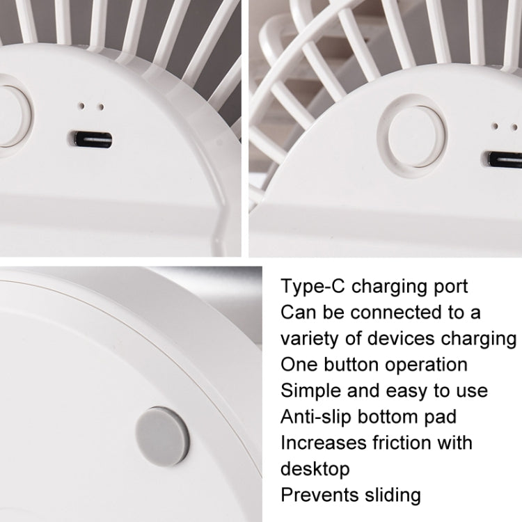 Air Circulating Fan USB Charging Desktop Quiet Fan(White) - Electric Fans by PMC TechLife | Online Shopping South Africa | PMC TechLife | Buy Now Pay Later Mobicred