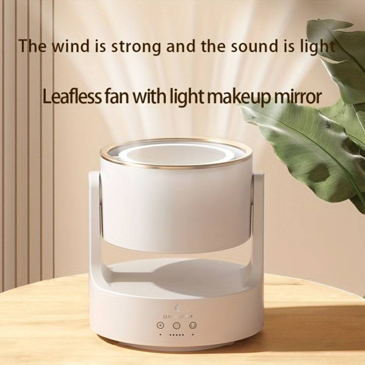 3 In 1 Multifunctional Desktop Fan with LED Light Cosmetic Mirror USB Plug Non-Oscillating - Electric Fans by PMC Jewellery | Online Shopping South Africa | PMC Jewellery | Buy Now Pay Later Mobicred