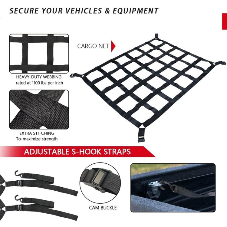 208x127cm Truck Bed Cargo Net Pickup Bed Netting Strap - Stowing Tidying by PMC TechLife | Online Shopping South Africa | PMC TechLife | Buy Now Pay Later Mobicred