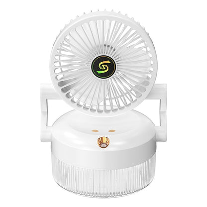 USB Charging Folding Desktop Spray Humidification Fan with Night Light(White) - Electric Fans by PMC Jewellery | Online Shopping South Africa | PMC Jewellery | Buy Now Pay Later Mobicred