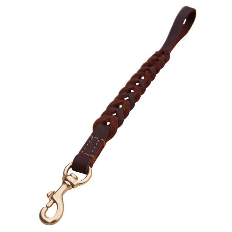 1.8x50cm Leather Pet Leash Short Pull Rope Dog Chain(Coffee) - Leashes & Chest Strap by PMC TechLife | Online Shopping South Africa | PMC TechLife | Buy Now Pay Later Mobicred