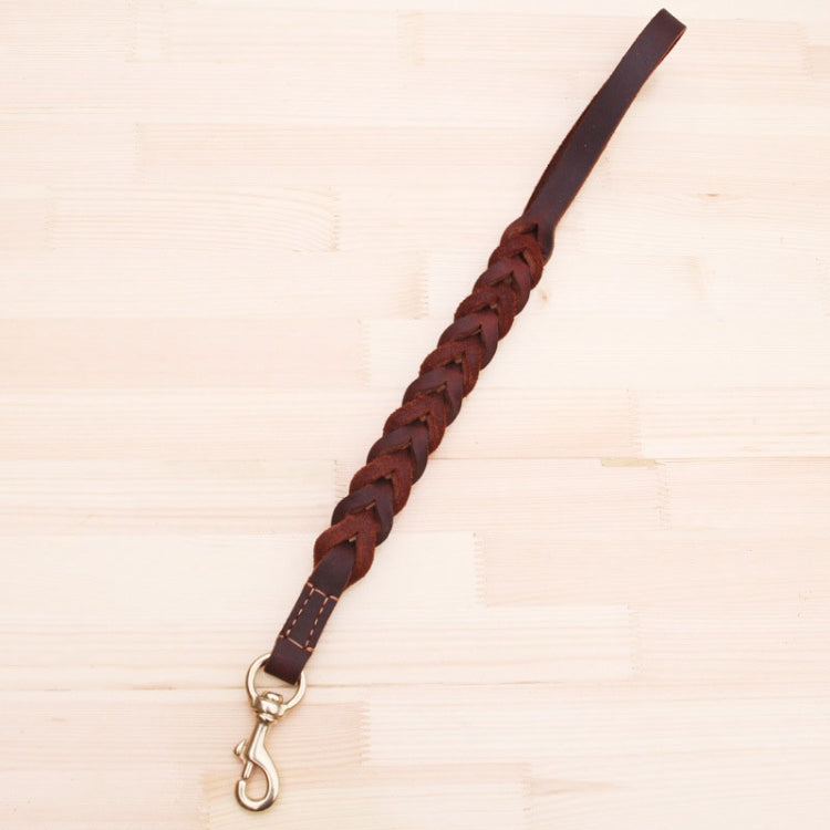 1.8x50cm Leather Pet Leash Short Pull Rope Dog Chain(Coffee) - Leashes & Chest Strap by PMC TechLife | Online Shopping South Africa | PMC TechLife | Buy Now Pay Later Mobicred