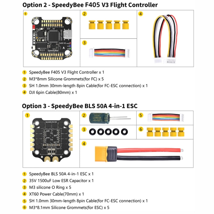 SpeedyBee BLS 50A 4-in-1 ESC 3-6S Lipo Barometer For RC Drone - Flight Controller by PMC Jewellery | Online Shopping South Africa | PMC Jewellery | Buy Now Pay Later Mobicred