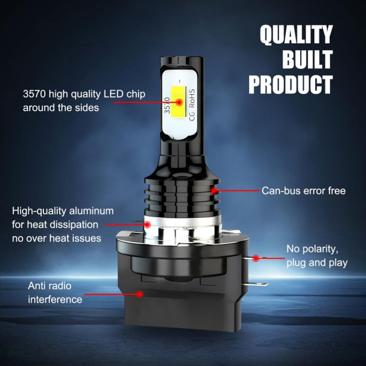 2pcs H11B 3570 2LED 80W Car Headlight Bulbs High Bright Fog Lights(White) - Fog / Driving Lights by PMC TechLife | Online Shopping South Africa | PMC TechLife | Buy Now Pay Later Mobicred