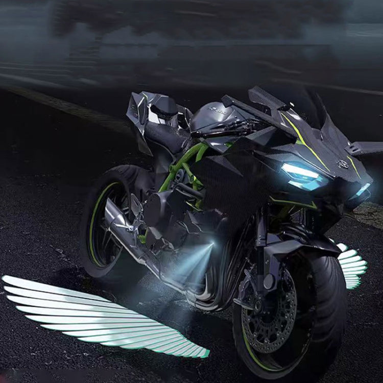 1pair Motorcycle Angel Wings Welcome Light LED Chassis Modified Wings Projector Light(Blue) - Decorative Lights by PMC TechLife | Online Shopping South Africa | PMC TechLife | Buy Now Pay Later Mobicred
