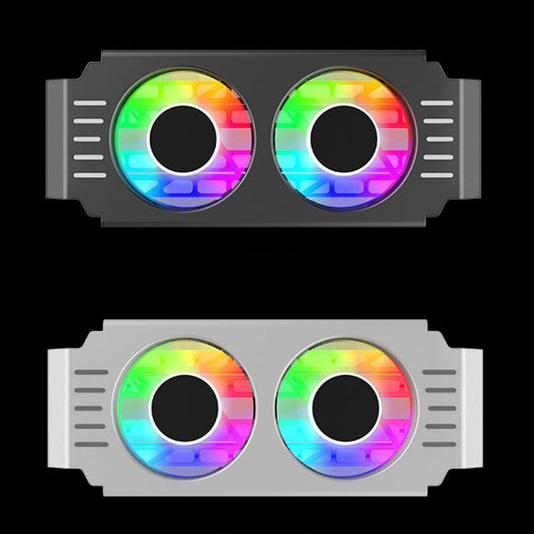 Desktop ARGB Memory Cooler PWM Temperature Control Dual Fan, For DDR / DDR2 / DDR3 / DDR4 / DDR5(White) - Fan Cooling by PMC Jewellery | Online Shopping South Africa | PMC Jewellery | Buy Now Pay Later Mobicred