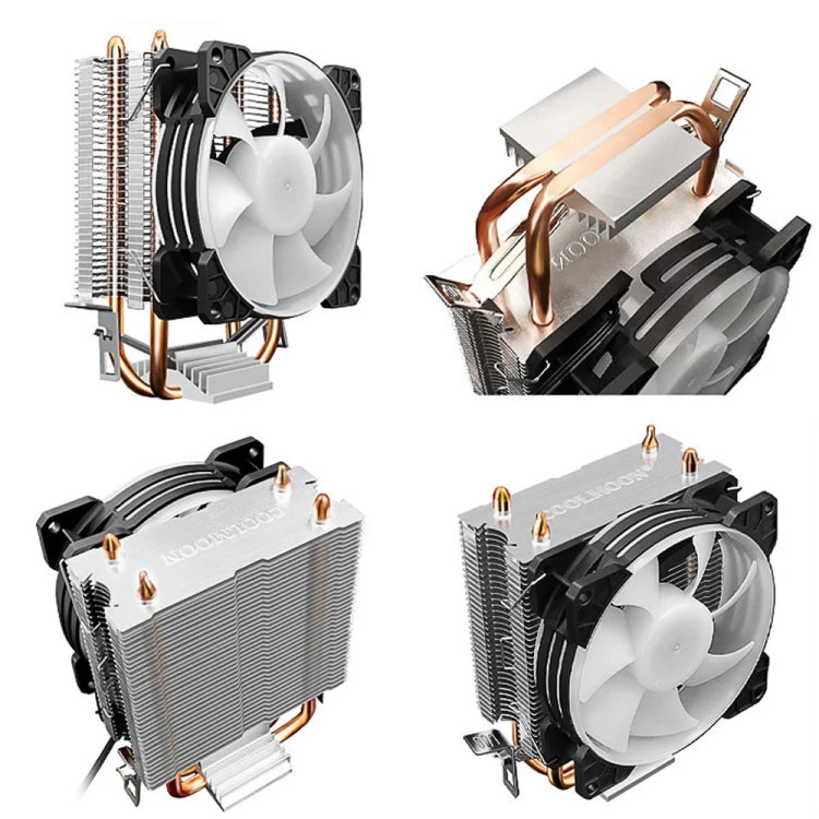 COOLMOON Frost Double Copper Tube CPU Fan Desktop PC Illuminated Silent AMD Air-Cooled Cooler, Style: P22 Magic Moon Edition Double Fan - Fan Cooling by COOLMOON | Online Shopping South Africa | PMC Jewellery | Buy Now Pay Later Mobicred