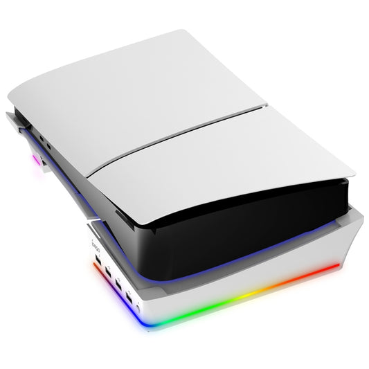 For Sony PS5 Slim IPEGA PG-P5S021 RGB Light Host Horizontal Stand With 4 USB HUBs, Color: White - Holder by IPEGA | Online Shopping South Africa | PMC Jewellery | Buy Now Pay Later Mobicred