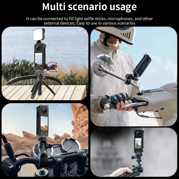 For Insta360 X4 CYNOVA Metal Rabbit Cage + Lens Cover Set Protective Accessories(Black) - free shipping - PMC TechLife - Order now!
