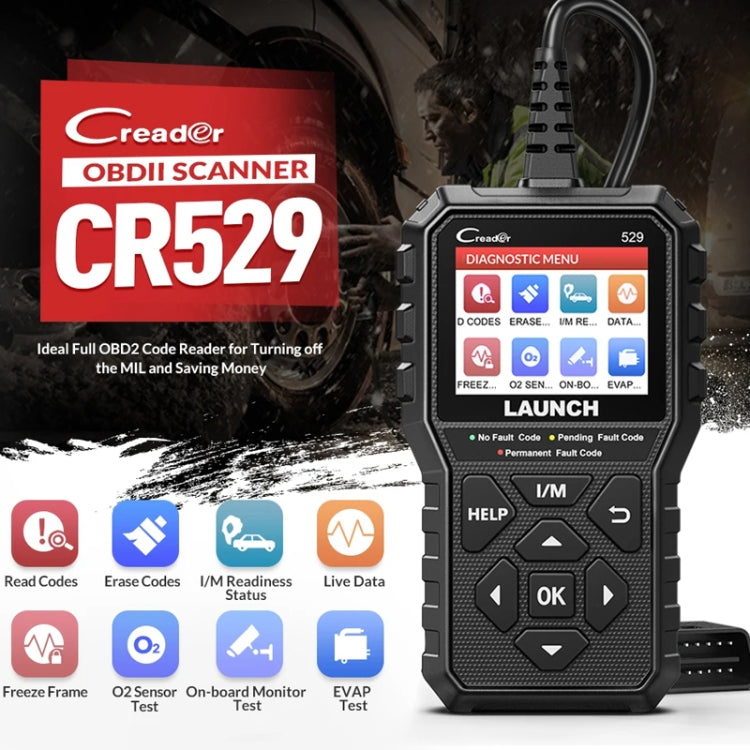 Launch Creader CR529 OBD2 Car Engine Fault Tester Code Scanner(Black) - Code Readers & Scan Tools by Launch | Online Shopping South Africa | PMC TechLife | Buy Now Pay Later Mobicred