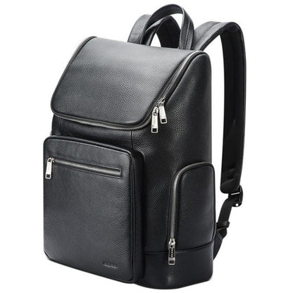 Bopai 61-122431 Large-capacity First-layer Cowhide Business Waterproof Laptop Backpack(Black) - Backpack by Bopai | Online Shopping South Africa | PMC Jewellery | Buy Now Pay Later Mobicred