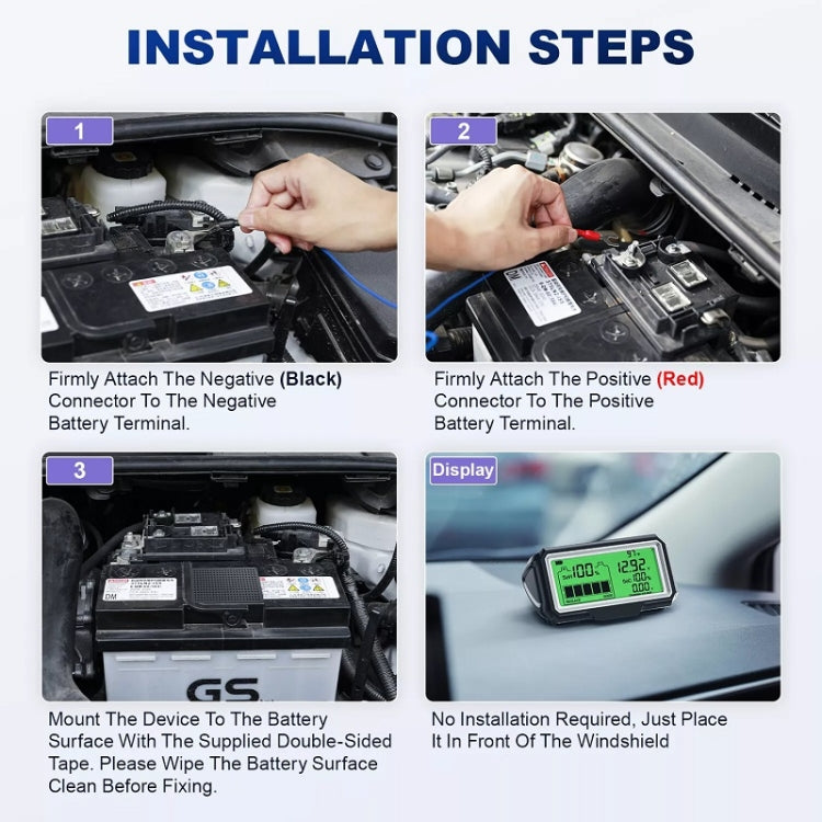 ANCEL 12V LED Car Battery Tester SOH/SOC Rechargeable Battery Analysis Tool - Electronic Test by Ancel | Online Shopping South Africa | PMC Jewellery | Buy Now Pay Later Mobicred