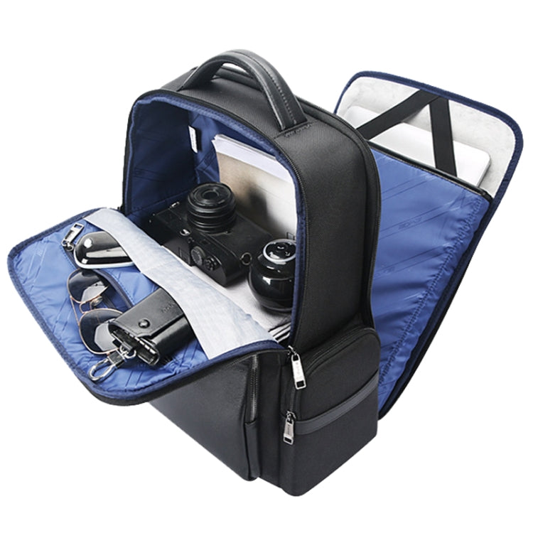 Bopai 61-125031 Large-capacity First-layer Cowhide Business Laptop Backpack With USB+Type-C Port(Black) - free shipping - PMC Jewellery - Order now!