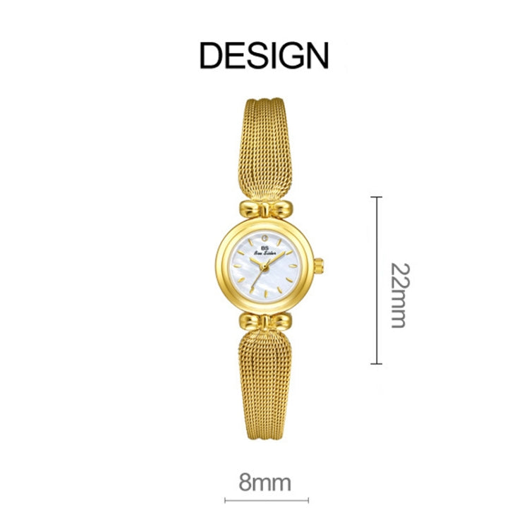 BS Bee Sister 22mm Retro Female Wrist Watch with Stainless Steel Mesh Butterfly Design Strap(Champagne Gold) - Metal Strap Watches by BS Bee Sister | Online Shopping South Africa | PMC Jewellery | Buy Now Pay Later Mobicred