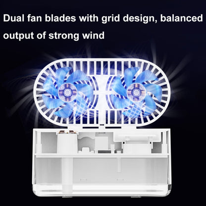 WT-818 Dual-leaf Spray Smart Digital Display Desktop Fan Night Light Humidification Cooler(White) - Electric Fans by PMC Jewellery | Online Shopping South Africa | PMC Jewellery | Buy Now Pay Later Mobicred