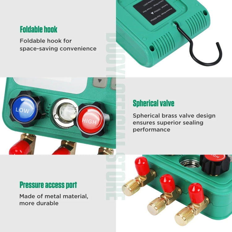 11pcs / Set DUOYI DY523 Automotive Vacuum Pressure Gauge Liquid Charge Fluorine Repair Electronic Refrigerant Meter - Electronic Test by DUOYI | Online Shopping South Africa | PMC Jewellery | Buy Now Pay Later Mobicred