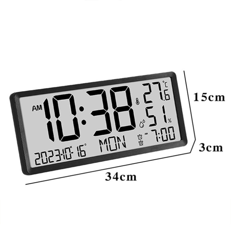LCD Multifunctional Living Room Wall Clock Electronic Clock With Date/Temperature/Humidity Display(Black) - Wall Clock by PMc TechLife | Online Shopping South Africa | PMc TechLife | Buy Now Pay Later Mobicred