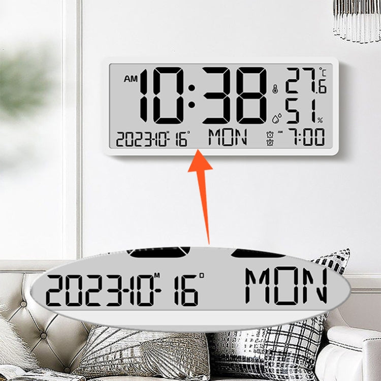 LCD Multifunctional Living Room Wall Clock Electronic Clock With Date/Temperature/Humidity Display(Black) - Wall Clock by PMc TechLife | Online Shopping South Africa | PMc TechLife | Buy Now Pay Later Mobicred