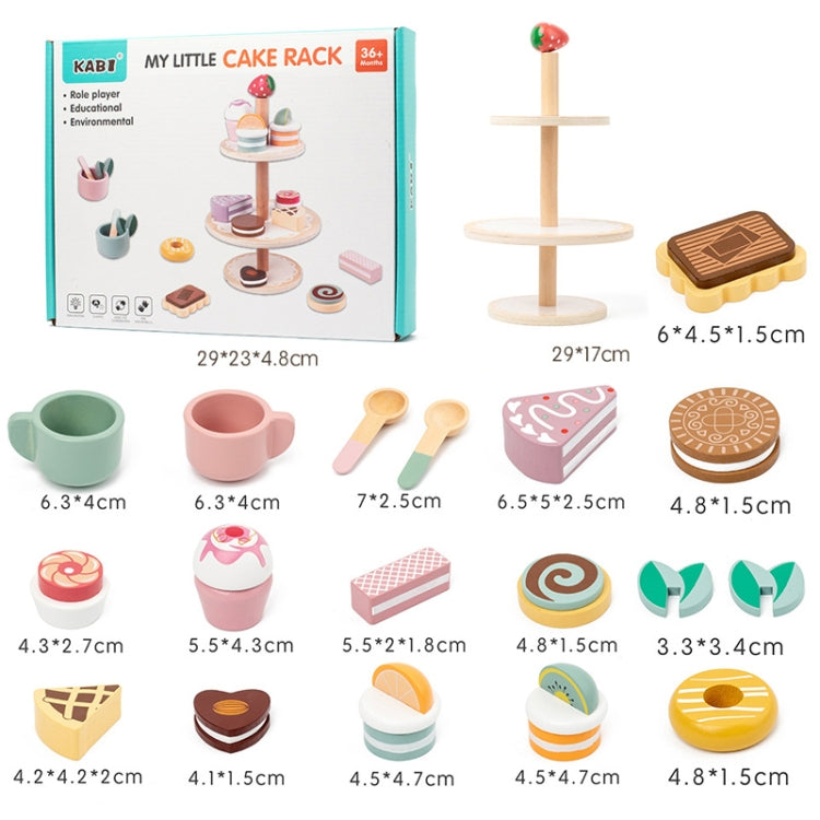 KABI Children Simulation Wooden Pretend Play Toy Kindergarten Parent-Child Interactive Toy, Style: Multi-layer Dessert Rack - Pretend Play Toys by KABI | Online Shopping South Africa | PMC Jewellery | Buy Now Pay Later Mobicred