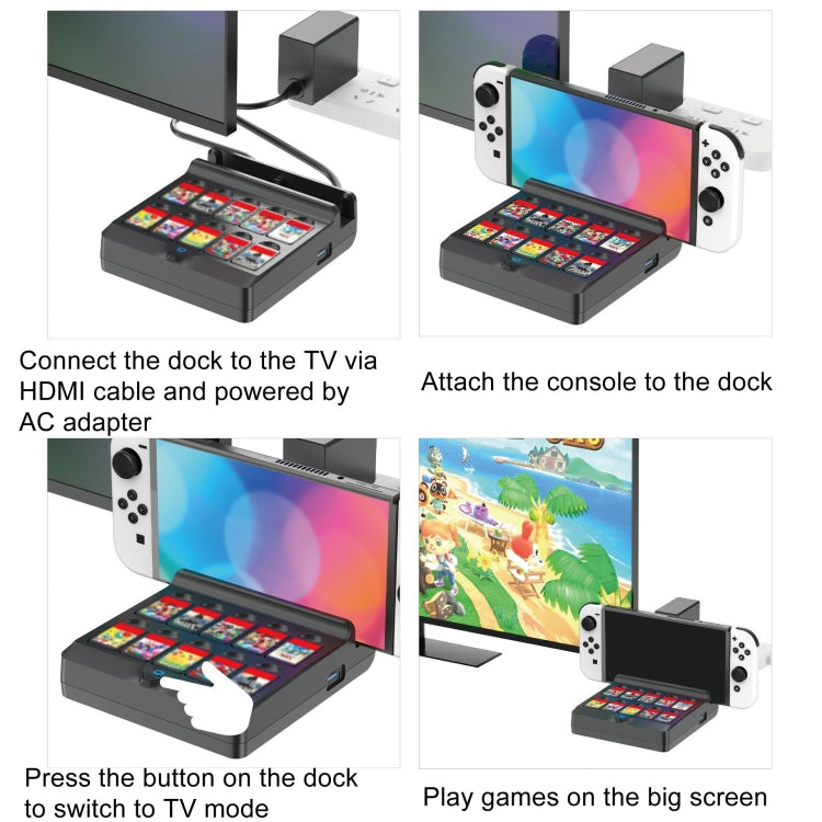For Switch / Switch OLED Iplay NG-SW279 Cast Screen Charger Video Conversion Dock With Storage(Black) - free shipping - PMC Jewellery - Order now!