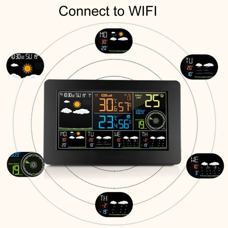 WiFi Color Screen Weather Station Temperature And Humidity Weather Forecast Clock, Model: EU Plug - Indoor Thermometer by PMC TechLife | Online Shopping South Africa | PMC TechLife | Buy Now Pay Later Mobicred