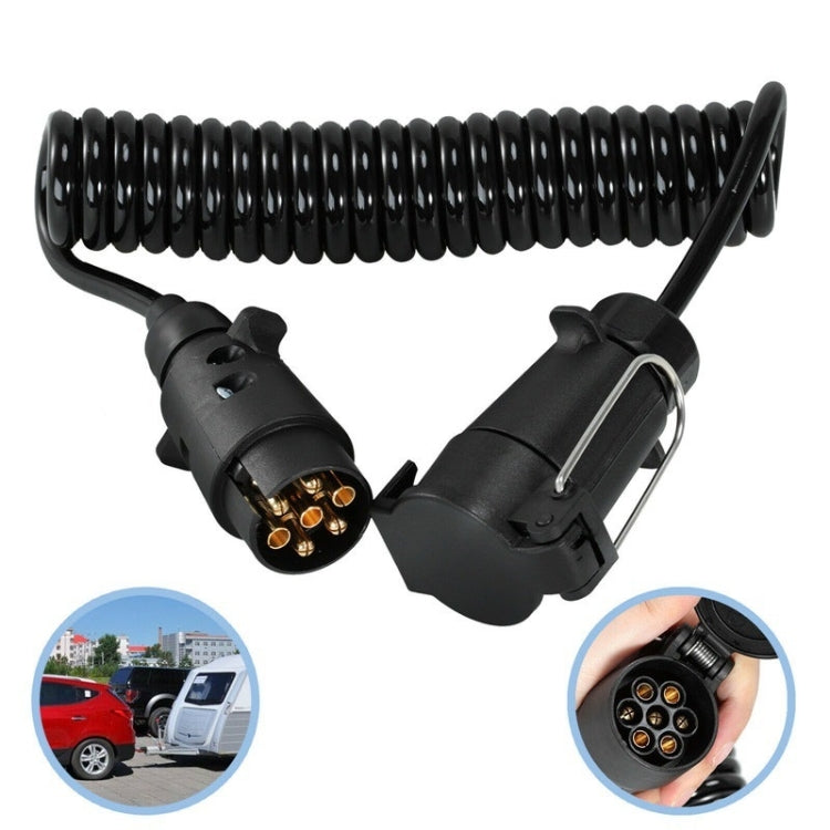 7 Core To 7 Pin Car Trailer Connector With 2m PU Spring Wire(1122) - Terminal connectors by PMC TechLife | Online Shopping South Africa | PMC TechLife | Buy Now Pay Later Mobicred