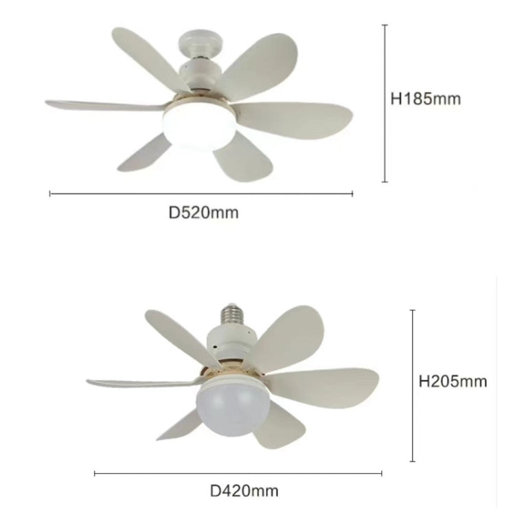 Home Small Fan Light E27 Snail Mouth Suspension Fan Lamp, Size: 520x185mm 40W White(Remote Control Without Base) - Electric Fans by PMC Jewellery | Online Shopping South Africa | PMC Jewellery | Buy Now Pay Later Mobicred