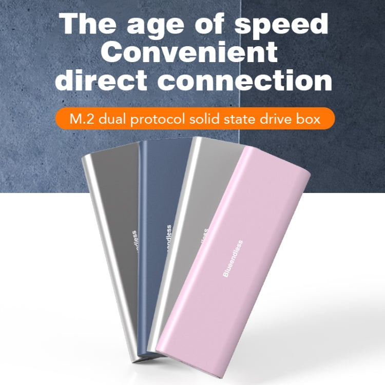 Blueendless M2815SN M.2 Dual Protocol Type-C 3.1 Mobile Hard Disk Box Laptop External SSD(Pink) - HDD Enclosure by Blueendless | Online Shopping South Africa | PMC Jewellery | Buy Now Pay Later Mobicred