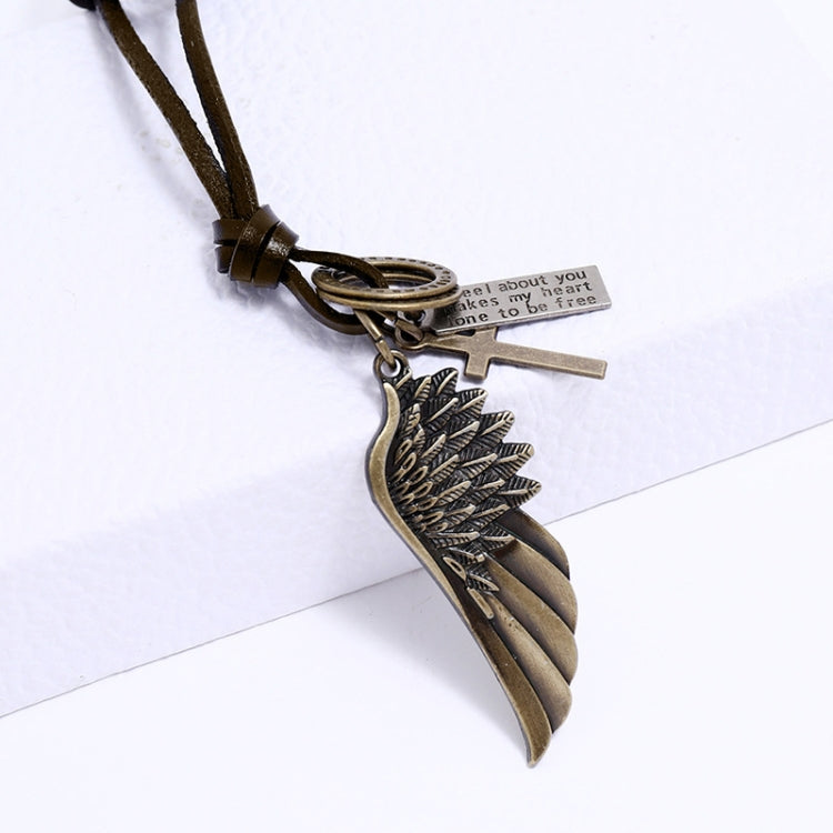 Personalized Angel Wings Pendant Adjustable Simple Long Necklace(Silver) - Necklaces & Pendants by PMC Jewellery | Online Shopping South Africa | PMC Jewellery | Buy Now Pay Later Mobicred