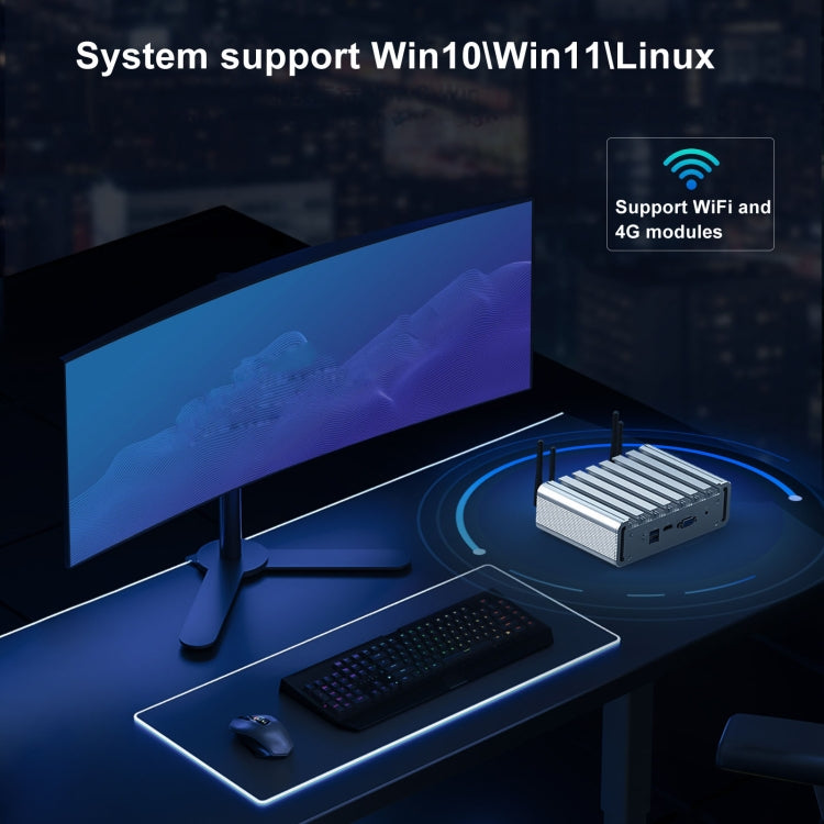 HYSTOU P09B-J4125-4L 8GB DDR4+128GB SSD Industrial Computer Soft Route From 2.5G Multi -Network HTPC Server Mini Console(With UK Adapter) - free shipping - PMc TechLife - Order now!