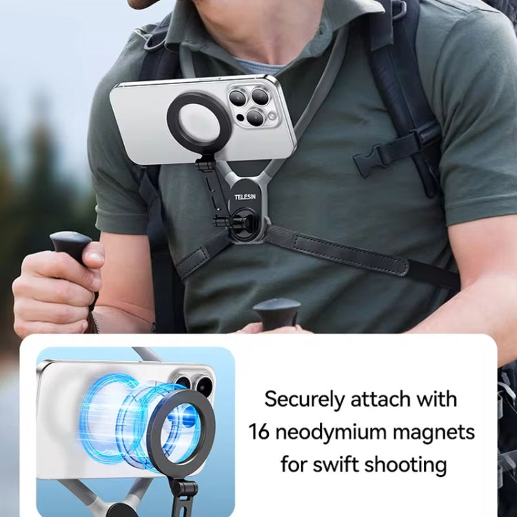 TELESIN MNM-002 Magsafe Magnetic Suction Mobile Phone Hanging Neck POV Viewing Angle Lazy Stand(Sky Blue) - Stand by TELESIN | Online Shopping South Africa | PMC Jewellery | Buy Now Pay Later Mobicred