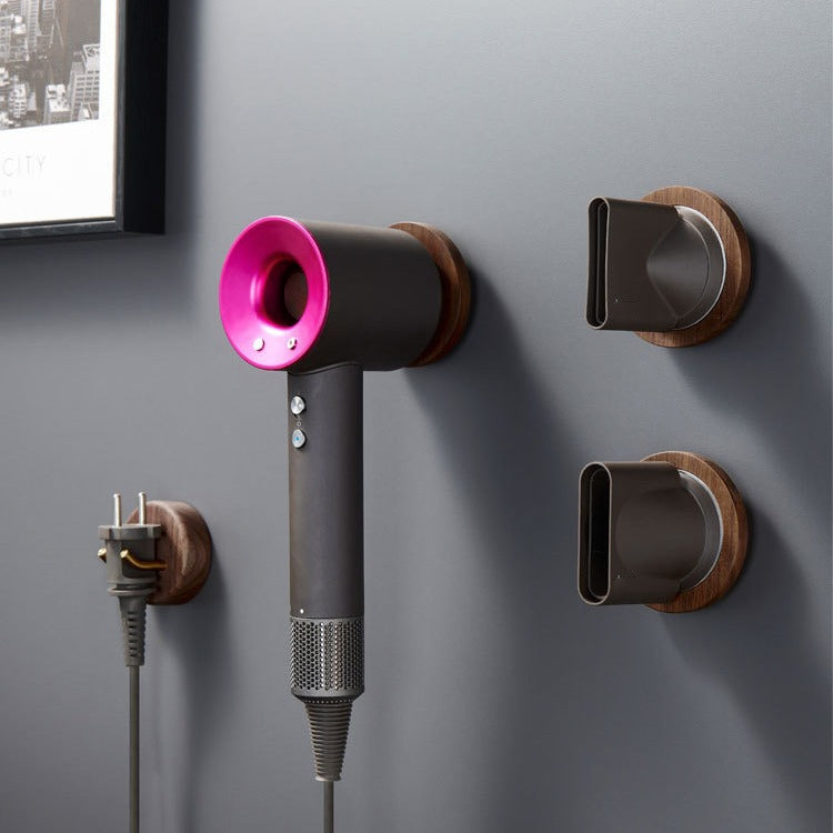 For Dyson Hair Dryer Plug Walnut Wall-mounted Storage Rack Wooden Shelf - For Dyson Accessories by PMC Jewellery | Online Shopping South Africa | PMC Jewellery | Buy Now Pay Later Mobicred