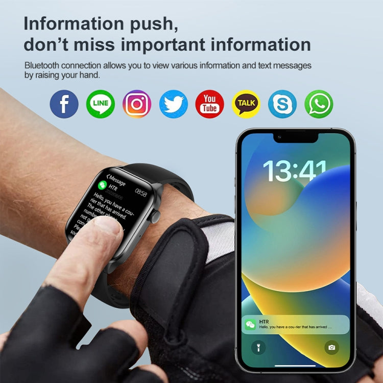 T12Pro 1.85-inch IP67 Waterproof Sports Health Monitoring Bluetooth Call Smart Watch(Black) - Smart Watches by PMC Jewellery | Online Shopping South Africa | PMC Jewellery | Buy Now Pay Later Mobicred