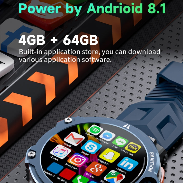 LOKMAT APPLLP6 PRO 1.54-inch 4G+64G Android 8.1 Dual-camera Independent Card Smart Watch(Black) - Smart Watches by LOKMAT | Online Shopping South Africa | PMC Jewellery | Buy Now Pay Later Mobicred