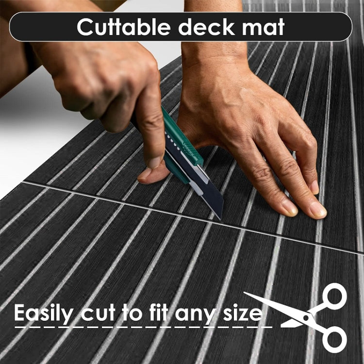 240x45x0.6cm Black White Yacht Imitation Teak Anti-Slip Deck EVA Mat - Floor Mats by PMC Jewellery | Online Shopping South Africa | PMC Jewellery | Buy Now Pay Later Mobicred