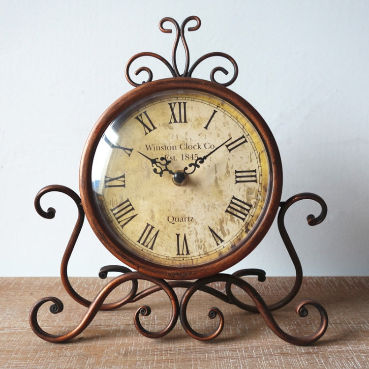 Iron Mute Clock Retro Living Room Decoration Clock(Brown) - Wall Clock by PMc TechLife | Online Shopping South Africa | PMc TechLife | Buy Now Pay Later Mobicred