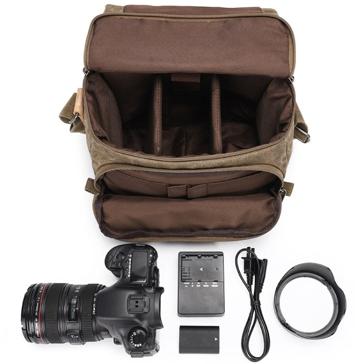 Camera Shoulder Messenger Bag Batik Canvas Waterproof Photography SLR Camera Bag(Dark Gray) - Strap Satchel by PMC TechLife | Online Shopping South Africa | PMC TechLife | Buy Now Pay Later Mobicred