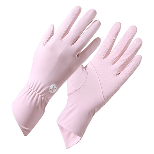 1pair Summer Thin Ice Silk Anti-Slip Sunscreen Sport Riding Finger Gloves, Size: One Size(Pink) - Safety Gloves by PMC Jewellery | Online Shopping South Africa | PMC Jewellery | Buy Now Pay Later Mobicred