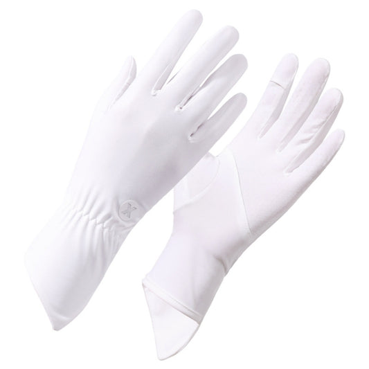 1pair Summer Thin Ice Silk Anti-Slip Sunscreen Sport Riding Finger Gloves, Size: One Size(White) - Safety Gloves by PMC Jewellery | Online Shopping South Africa | PMC Jewellery | Buy Now Pay Later Mobicred