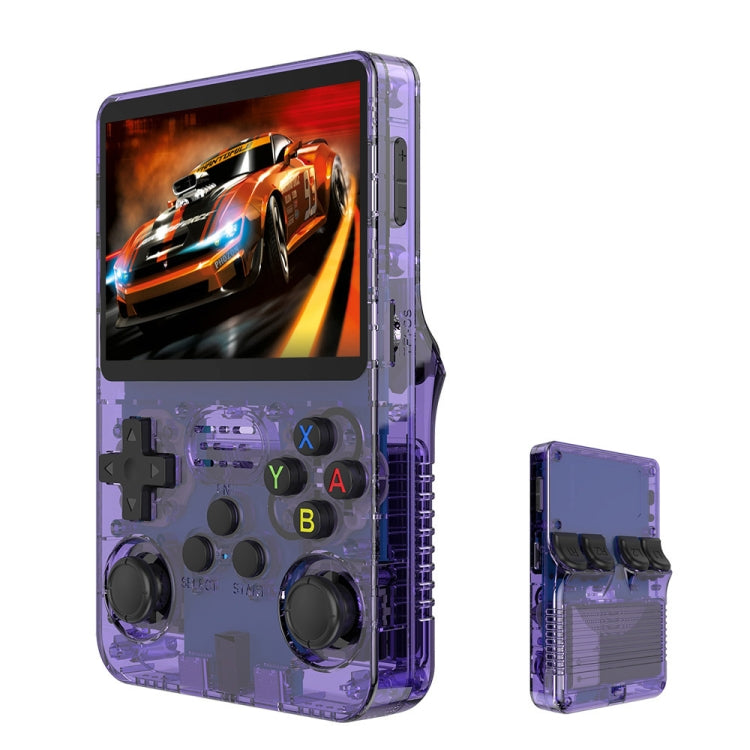 R36S Retro Handheld Game Console Linux System 3.5-Inch Screen Double TF Card Version 64G Purple Transparent - Pocket Console by PMC Jewellery | Online Shopping South Africa | PMC Jewellery | Buy Now Pay Later Mobicred