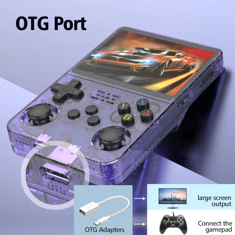 R36S Retro Handheld Game Console Linux System 3.5-Inch Screen Double TF Card Version 64G Purple Transparent - Pocket Console by PMC Jewellery | Online Shopping South Africa | PMC Jewellery | Buy Now Pay Later Mobicred