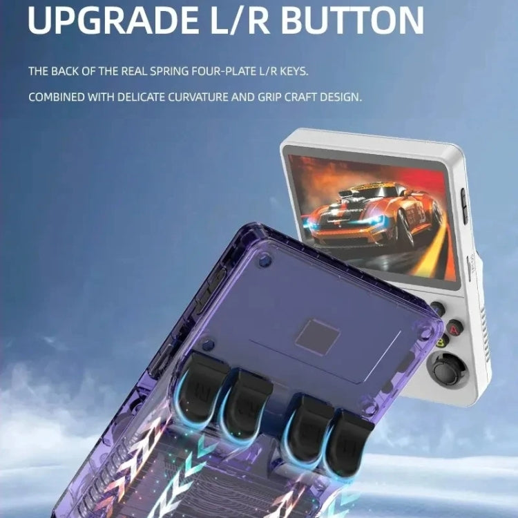 R36S Retro Handheld Game Console Linux System 3.5-Inch Screen Double TF Card Version 64G Purple Transparent - Pocket Console by PMC Jewellery | Online Shopping South Africa | PMC Jewellery | Buy Now Pay Later Mobicred