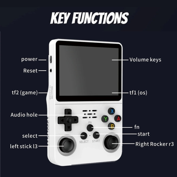 R36S Retro Handheld Game Console Linux System 3.5-Inch IPS Screen Portable Video Player 128G White - Pocket Console by PMC Jewellery | Online Shopping South Africa | PMC Jewellery | Buy Now Pay Later Mobicred