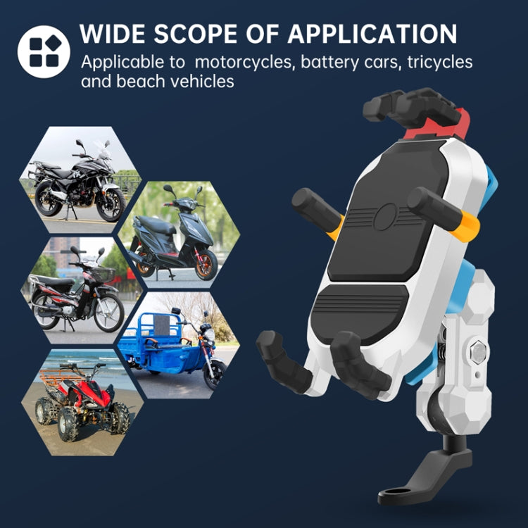 Colorful Motorcycle Shock-absorbing Navigation Mobile Phone Holder(Mirror Mount) - Holder by PMC TechLife | Online Shopping South Africa | PMC TechLife | Buy Now Pay Later Mobicred