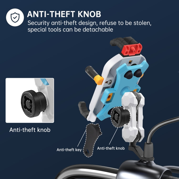 Colorful Motorcycle Shock-absorbing Navigation Mobile Phone Holder(Mirror Mount) - Holder by PMC TechLife | Online Shopping South Africa | PMC TechLife | Buy Now Pay Later Mobicred